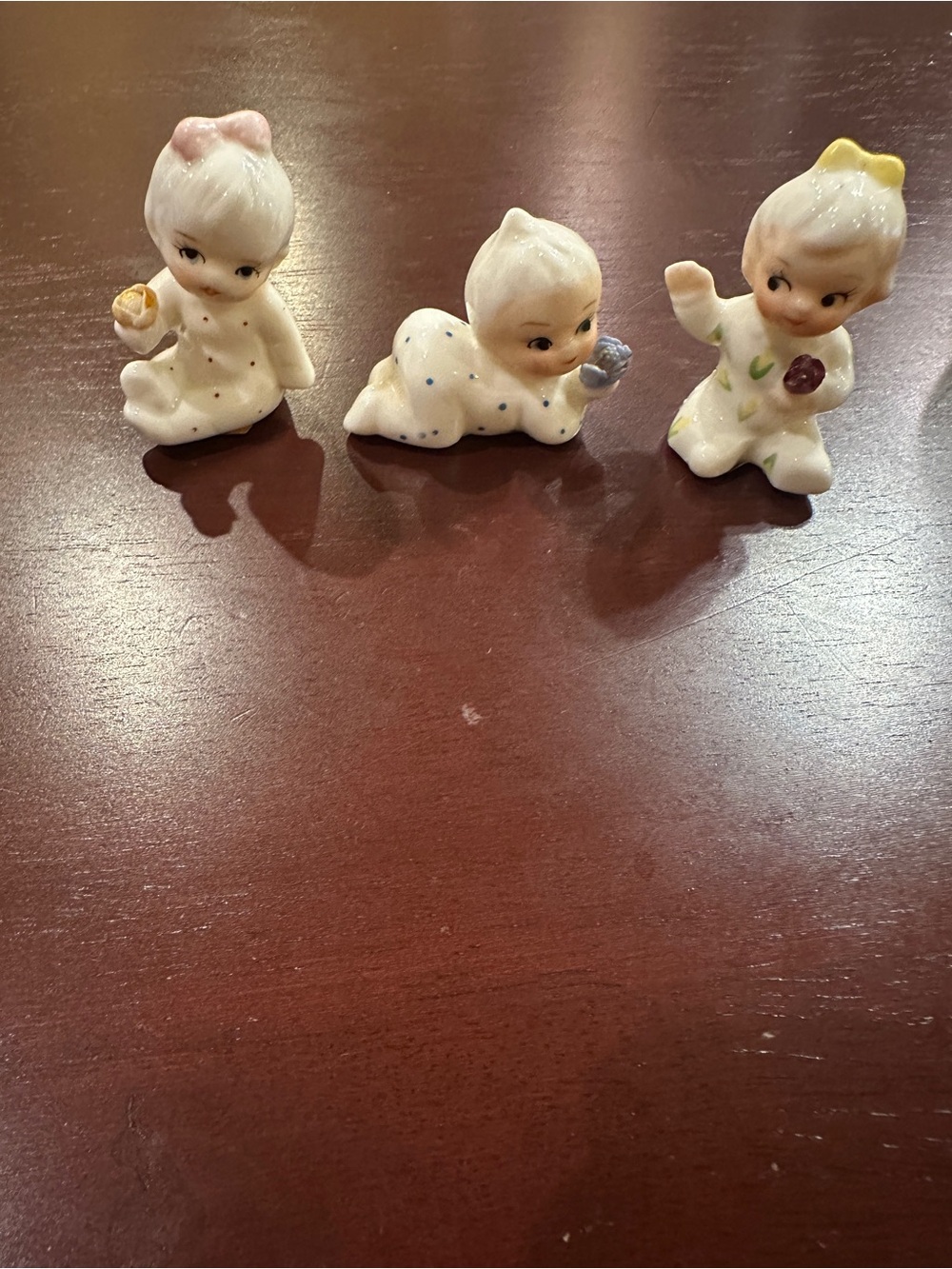 Vintage Ceramic Baby Figurines Set of 3 Made in Taiwan